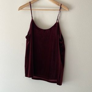 A New Day maroon, velvet tank top. Size M. Perfect condition